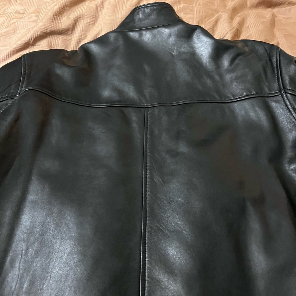 Perry Ellis Lambskin Black Leather Jacket Very Soft Gem
